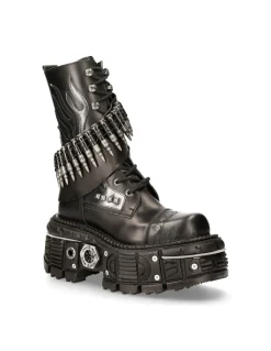 BOOT BLACK IMPERFECT WITH LACES M-297-C4