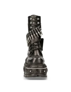 BOOT BLACK IMPERFECT WITH LACES M-297-C4