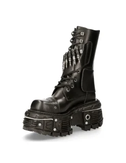 BOOT BLACK IMPERFECT WITH LACES M-297-C4