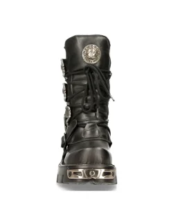 BOOT BLACK REACTOR WITH BUCKLES AND LACES M-391-S1
