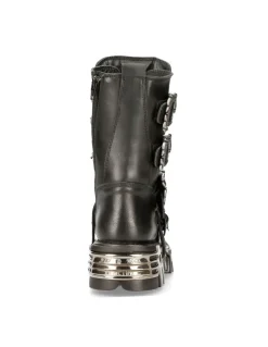 BOOT BLACK REACTOR WITH BUCKLES AND LACES M-391-S1