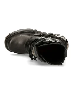 BOOT BLACK REACTOR WITH BUCKLES AND LACES M-391-S1