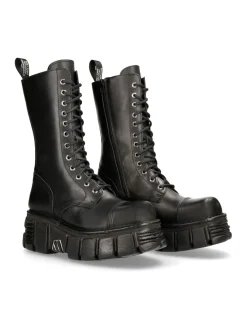 BOOT BLACK TOWER WITH LACES M-MILI211-C14