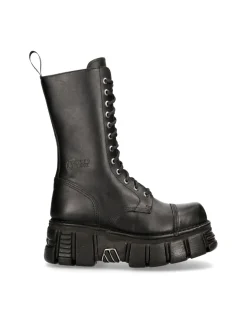 BOOT BLACK TOWER WITH LACES M-MILI211-C14