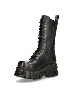 BOOT BLACK TOWER WITH LACES M-MILI211-C14