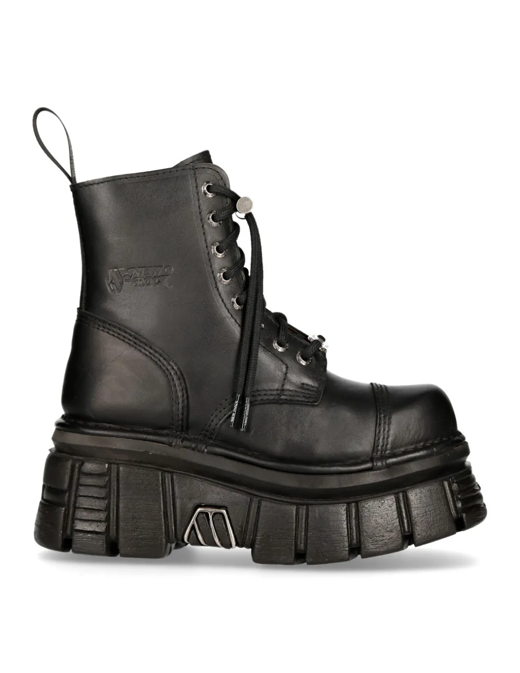 BOOT BLACK TOWER WITH LACES M-NEWMILI083-S21