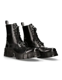 BOOT BLACK TOWER WITH LACES M-WALL126N-C1