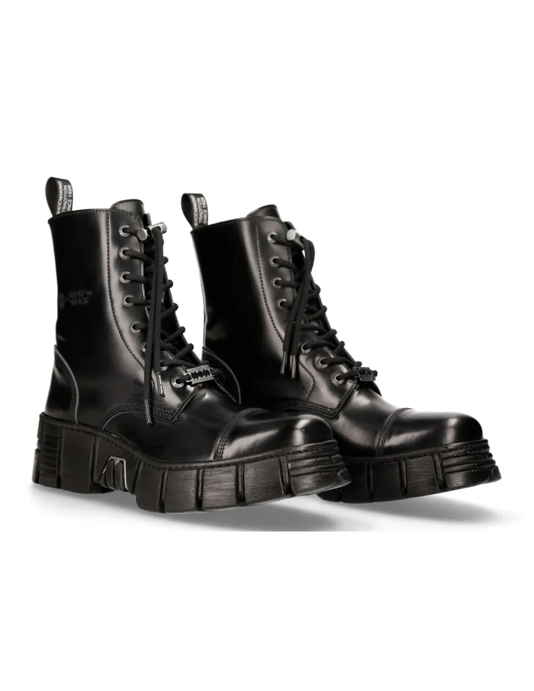BOOT BLACK TOWER WITH LACES M-WALL126N-C1