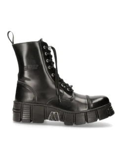 BOOT BLACK TOWER WITH LACES M-WALL126N-C1