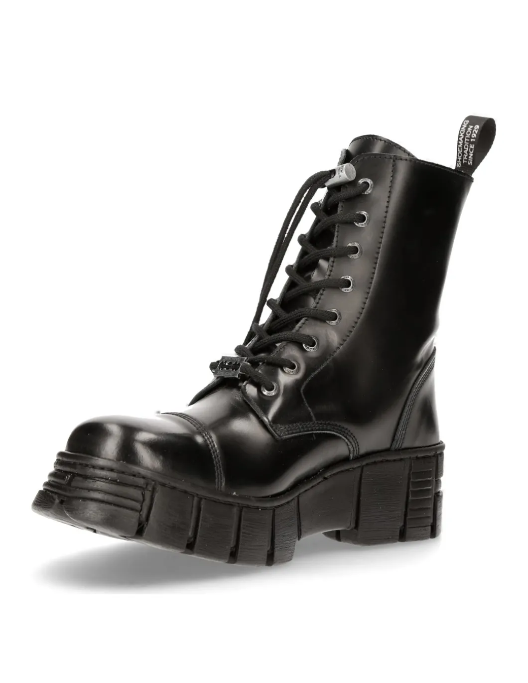 BOOT BLACK TOWER WITH LACES M-WALL126N-C1
