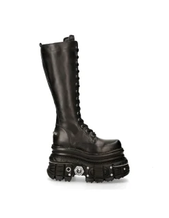 HIGH BOOT BLACK IMPERFECT WITH LACES M-235-C11