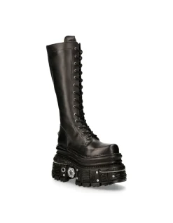 HIGH BOOT BLACK IMPERFECT WITH LACES M-235-C11