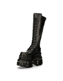 HIGH BOOT BLACK IMPERFECT WITH LACES M-235-C11