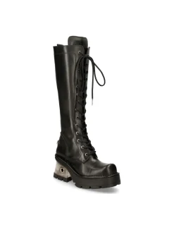 HIGH BOOT BLACK NEW WITH LACES M-236-S1